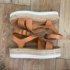 Soludos Leather Platform Espadrille Sandals